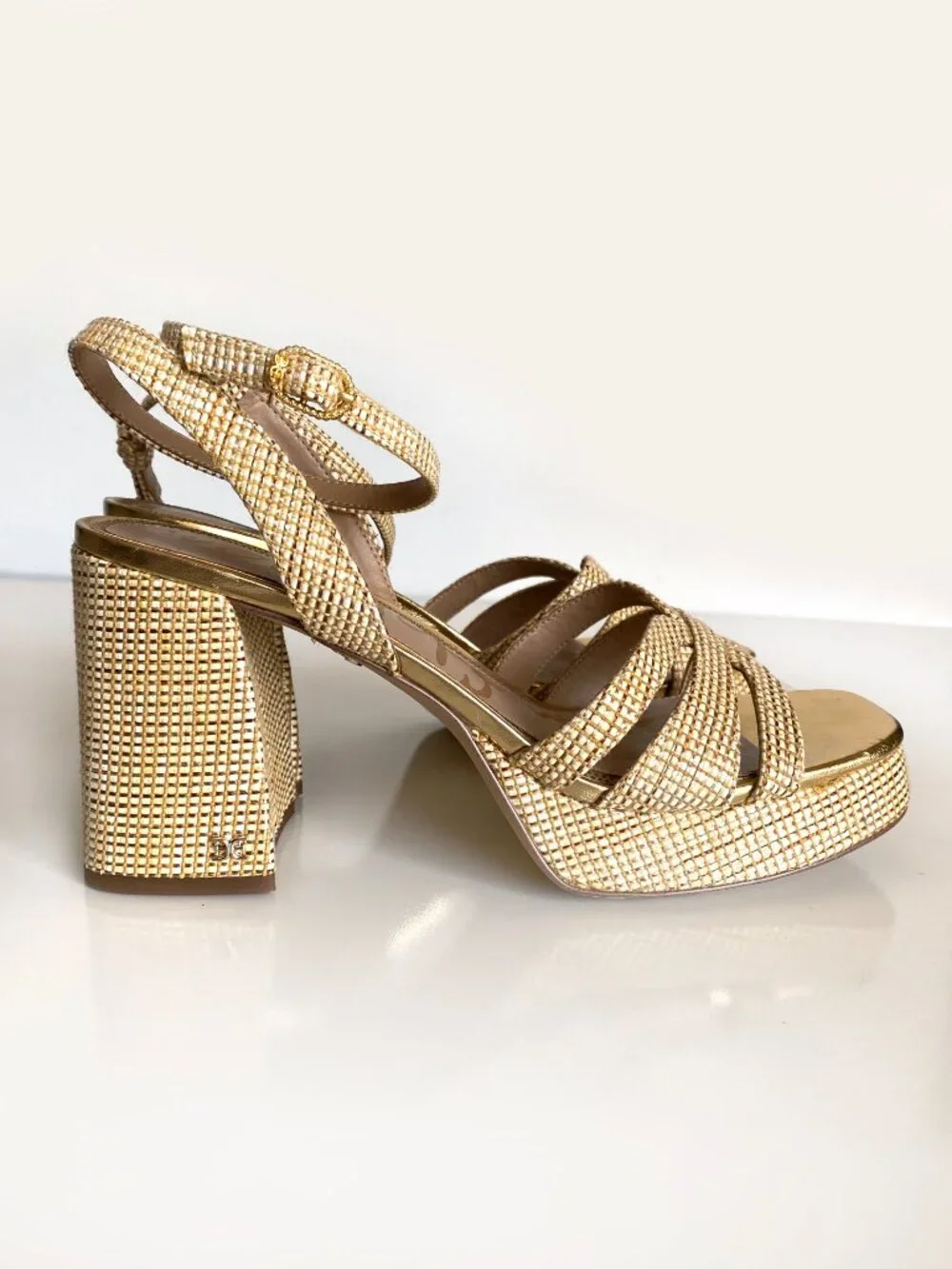 Sam Edelman Women's Reese Platform Heel Sandal Sand Dune Multi 9.5